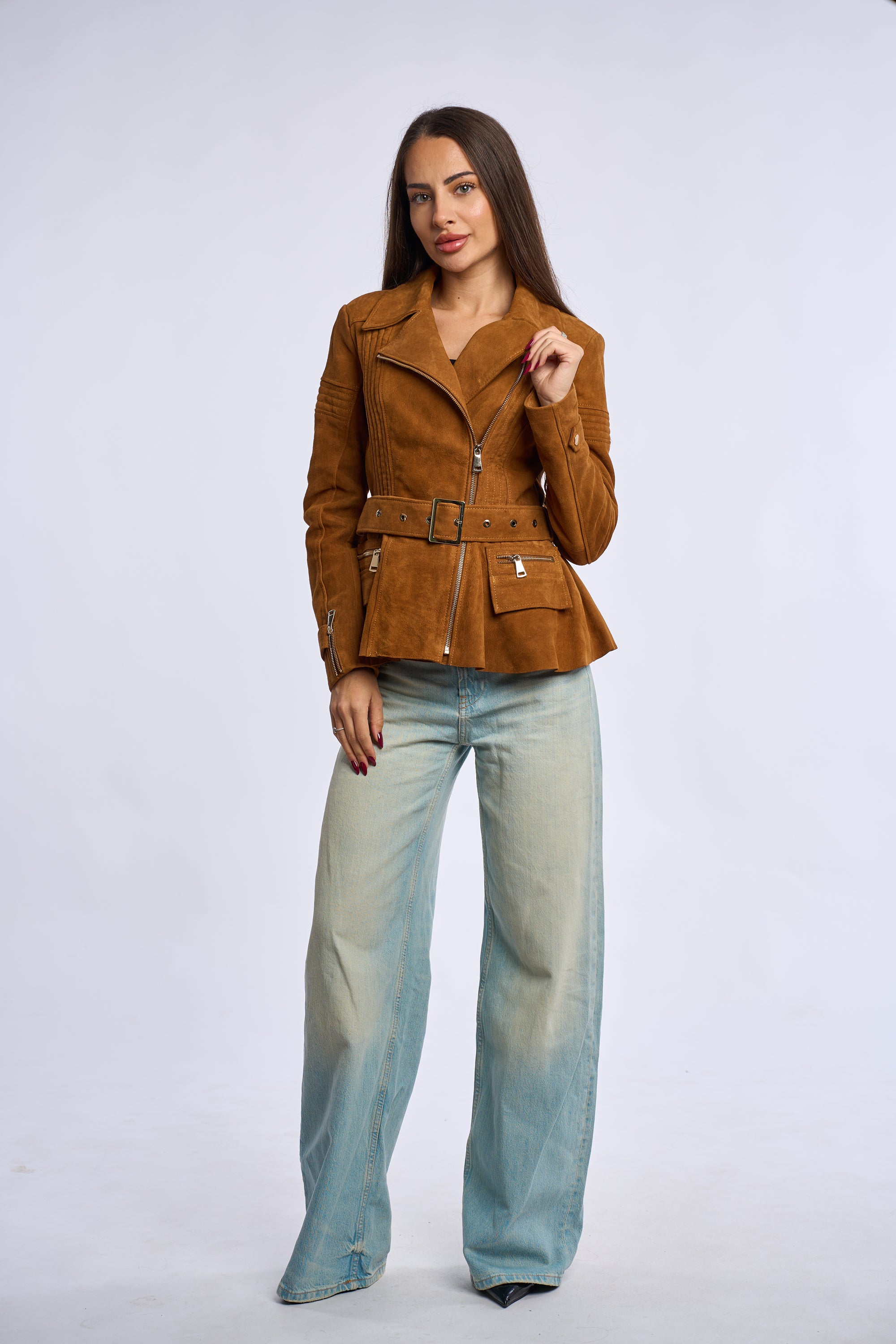 Geaca piele intoarsa Camelia