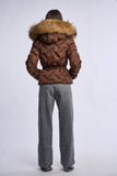 Geaca fas cu blana naturala Sophi, brown