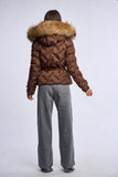 Geaca fas cu blana naturala Sophi, brown
