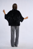 Poncho blana vizon Krz, negru
