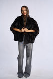 Poncho blana vizon Krz, maro inchis