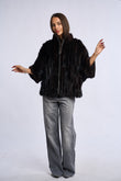 Poncho blana vizon Krz, maro inchis