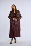 Geaca din piele, trench piele bordo