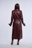 Geaca din piele, trench piele bordo