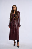 Geaca din piele, trench piele bordo