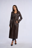 Geaca din piele, trench piele maro inchis