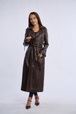 Geaca din piele, trench piele maro inchis
