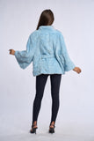 Haina blana naturala de vizon  cu cordon, baby blue