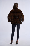Haina din blana naturala de vizon dark brown, Saranta