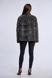 Haina din blana naturala de vizon,  Dark Grey