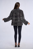 Haina din blana naturala de vizon,  Dark Grey
