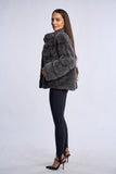 Haina din blana naturala de vizon,  Dark Grey