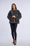 Haina din blana naturala de vizon,  Dark Grey