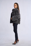 Haina din blana naturala de vizon,  Dark Grey