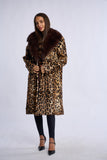 Haina de miel cu guler  de vulpe, imprimeu leopard