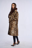 Haina de miel cu guler  de vulpe, imprimeu leopard