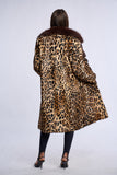 Haina de miel cu guler  de vulpe, imprimeu leopard