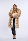 Haina din blana naturala de vulpe surme shadow, Zipper
