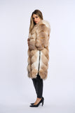 Haina din blana naturala de vulpe surme shadow, Zipper