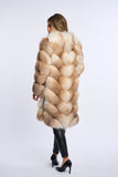 Haina din blana naturala de vulpe surme shadow, Zipper