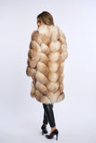 Haina din blana naturala de vulpe surme shadow, Zipper