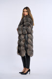Haina din blana naturala de vulpe argintie, Zipper