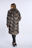 Haina din blana naturala de vulpe argintie, Zipper