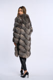Haina din blana naturala de vulpe argintie, Zipper