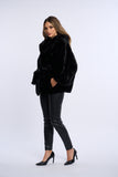 Haina blana naturala de vizon bucatele, stil fluture