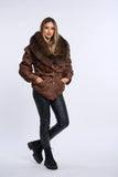 Geaca fas cu blana naturala Adnana, brown