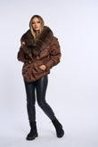 Geaca fas cu blana naturala Adnana, brown