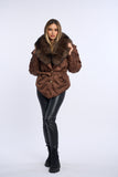 Geaca fas cu blana naturala Adnana, brown