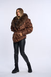Geaca fas cu blana naturala Adnana, brown