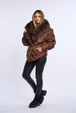 Geaca fas cu blana naturala Adnana, brown