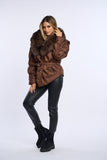 Geaca fas cu blana naturala Adnana, brown