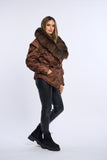 Geaca fas cu blana naturala Adnana, brown