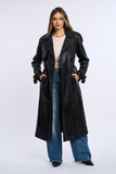 Geaca din piele, trench piele negru