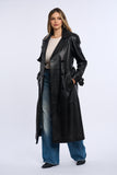 Geaca din piele, trench piele negru