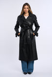 Geaca din piele, trench piele negru