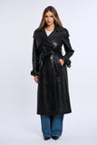 Geaca din piele, trench piele negru