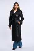 Geaca din piele, trench piele negru