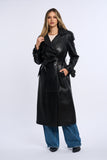 Geaca din piele, trench piele negru