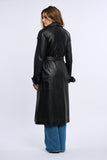 Geaca din piele, trench piele negru