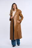 Geaca din piele, trench piele maro