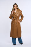 Geaca din piele, trench piele maro