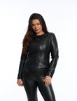 Geaca din piele naturala, Butterfly, neagra