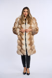 Haina din blana naturala de vulpe surme shadow, Zipper