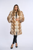 Haina din blana naturala de vulpe surme shadow, Zipper
